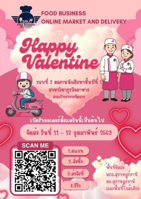 โปสเตอร์กิจกรรม Food Business 2025 Online Market มหาวิทยาลัยราชภัฏสุราษฎร์ธานี